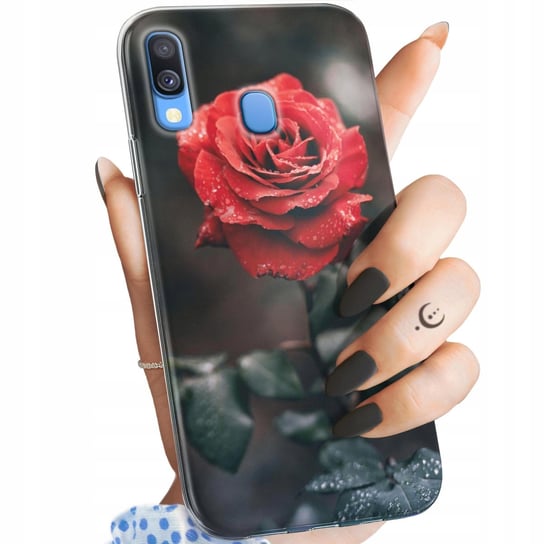 Etui Do Samsung Galaxy A40 Wzory Róża Z Różą Rose Obudowa Pokrowiec Case Samsung Electronics