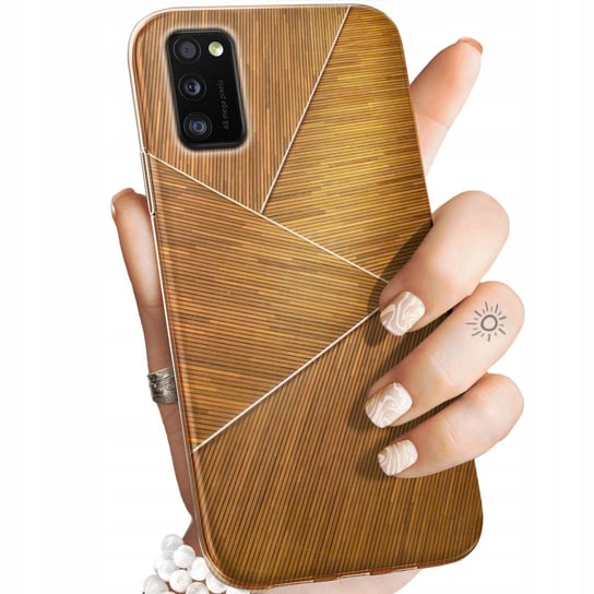 Etui Do Samsung Galaxy A41 Wzory Brązowe Drewniane Brown Obudowa Pokrowiec Samsung