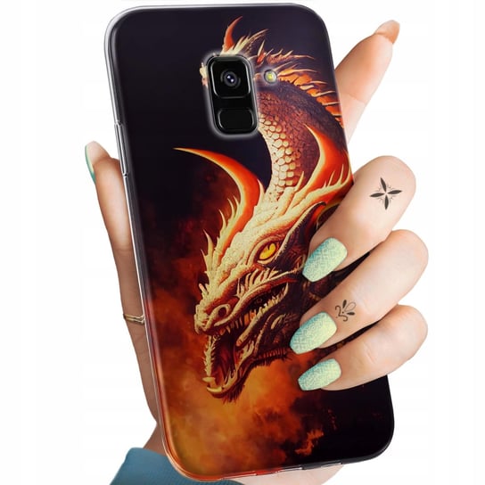 Etui Do Samsung Galaxy A5/A8 2018 Wzory Smoki Dragon Taniec Smoków Obudowa Samsung