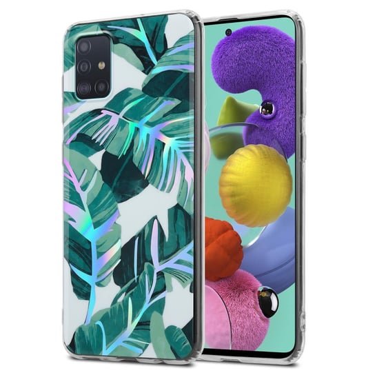 Etui Do Samsung Galaxy A51 4G / M40s w LIŚCIE BANANOWCA Pokrowiec TPU Silikon Obudowa Case Cover Plecki Cadorabo Cadorabo