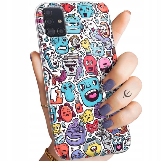 Etui Do Samsung Galaxy A51 Wzory Doodle Zwierzęta Potwory Rysunki Obudowa Samsung