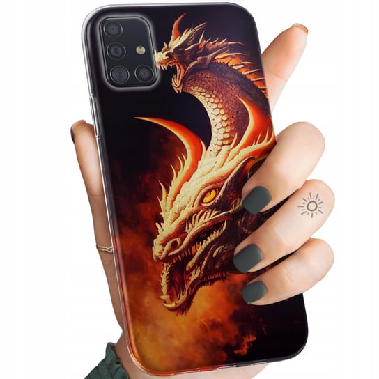 Etui Do Samsung Galaxy A51 Wzory Smoki Dragon Taniec Smoków Obudowa Case Samsung
