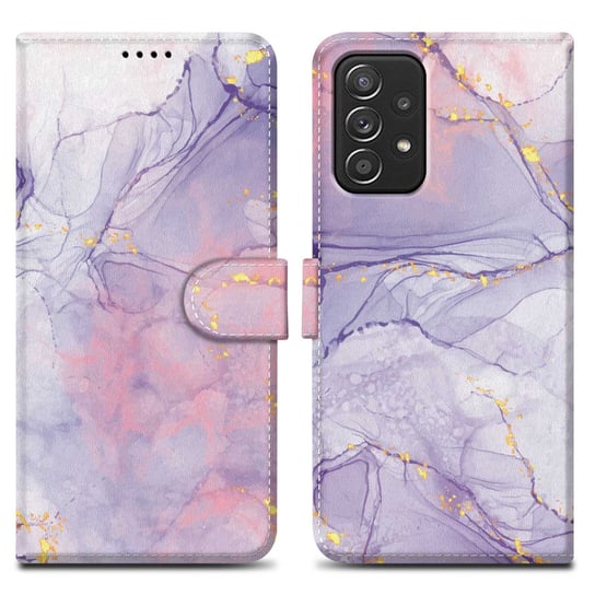Etui Do Samsung Galaxy A52 (4G / 5G) / A52s Pokrowiec w Różowo-Fioletowy Marmur No. 5 Etui Case Cover Obudowa Ochronny Cadorabo Cadorabo