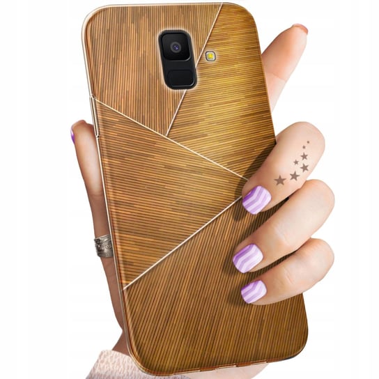 Etui Do Samsung Galaxy A6 2018 Wzory Brązowe Drewniane Brown Obudowa Case Samsung