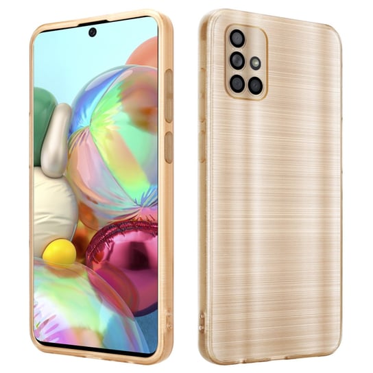 Etui Do Samsung Galaxy A71 4G Pokrowiec w Brushed Złoto Etui Silikonowe Obudowa Case Cover Cadorabo Cadorabo