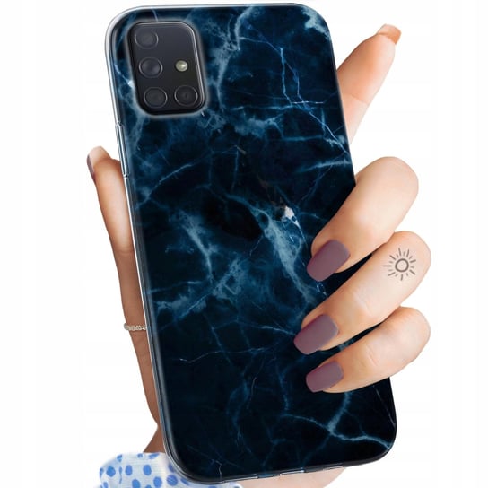 Etui Do Samsung Galaxy A71 Wzory Granatowe Obudowa Pokrowiec Case Samsung