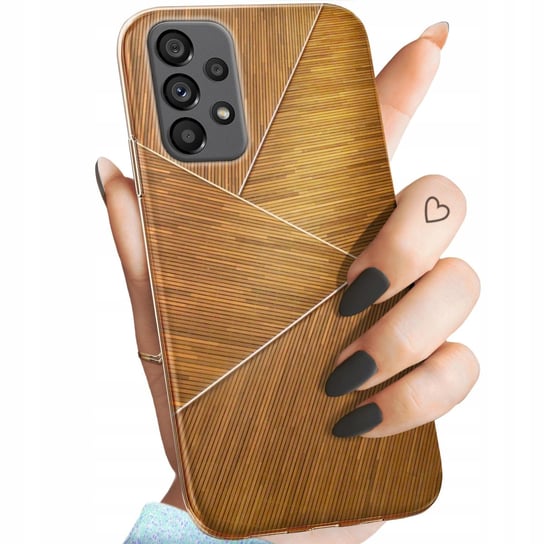 Etui Do Samsung Galaxy A73 Wzory Brązowe Drewniane Brown Obudowa Pokrowiec Samsung Electronics