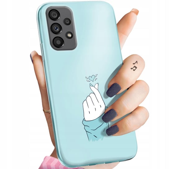 Etui Do Samsung Galaxy A73 Wzory Niebieskie Blue Blau Obudowa Pokrowiec Samsung Electronics