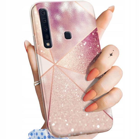 Etui Do Samsung Galaxy A9 2018 Wzory Różowe Złoto Róż Obudowa Pokrowiec Samsung