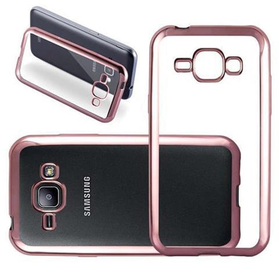 Etui Do Samsung Galaxy J1 2015 Pokrowiec w CHROM RÓŻOWE ZŁOTO TPU Silicone Case Cover Obudowa Ochronny Cadorabo Cadorabo