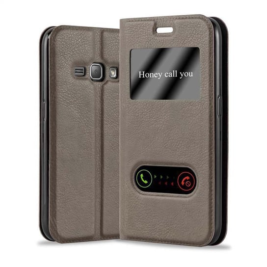 Etui Do Samsung Galaxy J1 2015 w BRĄZOWY KAMIEŃ Pokrowiec Obudowa Case Cover Portfel Ochronny Cadorabo Cadorabo