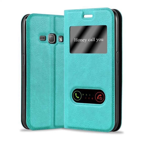 Etui Do Samsung Galaxy J1 2015 w MIĘTOWY TURKUS Pokrowiec Obudowa Case Cover Portfel Ochronny Cadorabo Cadorabo