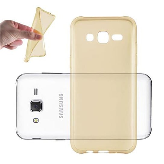 Etui Do Samsung Galaxy J3 2015 Pokrowiec w PRZEZROCZYSTE ZŁOTO Obudowa Ochronny TPU Silikon Case Cover Cadorabo Cadorabo