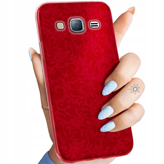 Etui Do Samsung Galaxy J3 2016 Wzory Czerwone Serca Róże Obudowa Pokrowiec Samsung