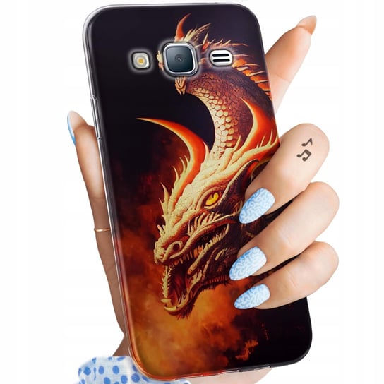 Etui Do Samsung Galaxy J3 2016 Wzory Smoki Dragon Taniec Smoków Obudowa Samsung Electronics