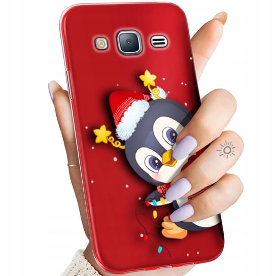 Etui Do Samsung Galaxy J3 2016 Wzory Święta Christmas Mikołaj Pingwin Case Samsung Electronics