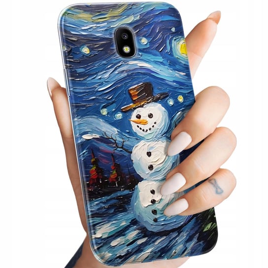 Etui Do Samsung Galaxy J3 2017 Wzory Bałwan Zima Śnieg Obudowa Pokrowiec Samsung