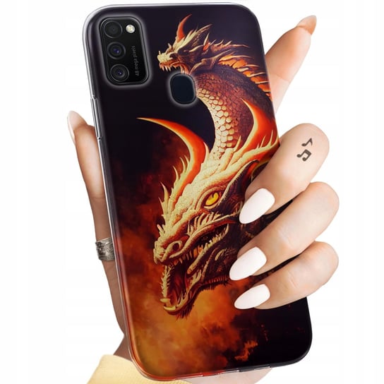 Etui Do Samsung Galaxy M21 Wzory Smoki Dragon Taniec Smoków Obudowa Case Samsung