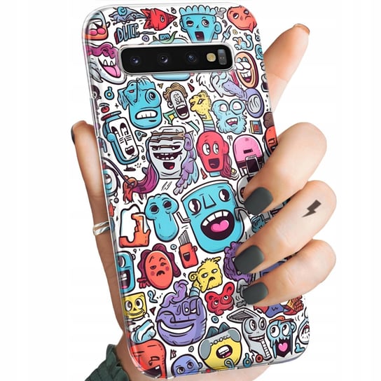 Etui Do Samsung Galaxy S10 Plus Wzory Doodle Zwierzęta Potwory Rysunki Case Samsung