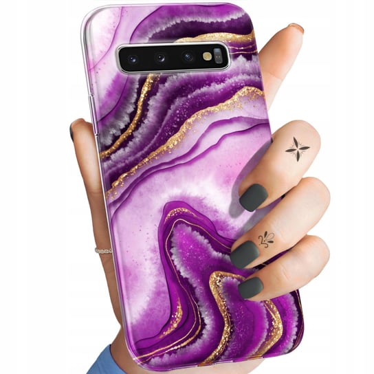 Etui Do Samsung Galaxy S10 Plus Wzory Różowy Marmur Purpura Róż Marmur Case Samsung