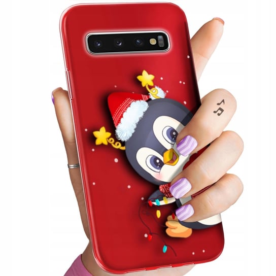 Etui Do Samsung Galaxy S10 Plus Wzory Święta Christmas Mikołaj Pingwin Case Samsung