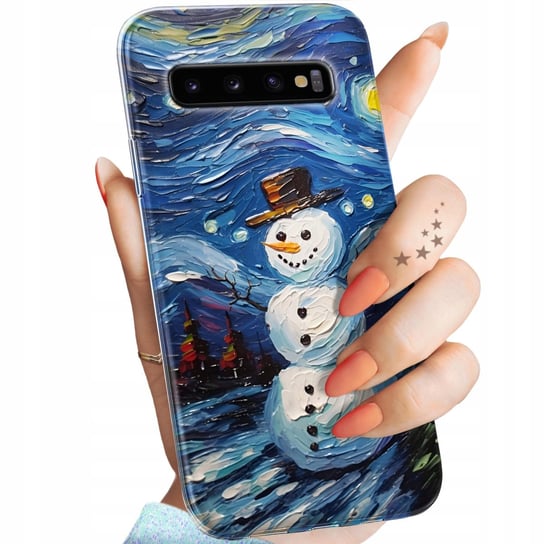 Etui Do Samsung Galaxy S10 Wzory Bałwan Zima Śnieg Obudowa Pokrowiec Case Samsung