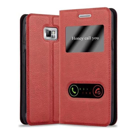 Etui Do Samsung Galaxy S2 / S2 PLUS w CZERWONY SZAFRAN Pokrowiec Obudowa Case Cover Portfel Ochronny Cadorabo Cadorabo