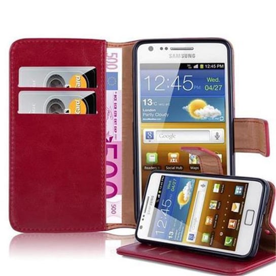 Etui Do Samsung Galaxy S2 / S2 PLUS w Pokrowiec CZERWONE WINO Magnet Obudowa Ochronny Case Cover Cadorabo Cadorabo