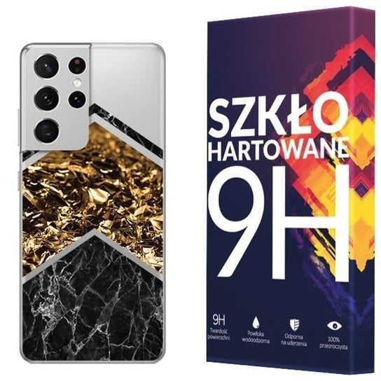 Etui Do Samsung Galaxy S21 Ultra Marmur + Szkło 9H Kreatui
