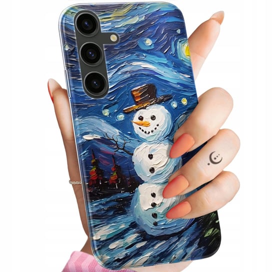 Etui Do Samsung Galaxy S24 Plus Wzory Bałwan Zima Śnieg Obudowa Pokrowiec Samsung