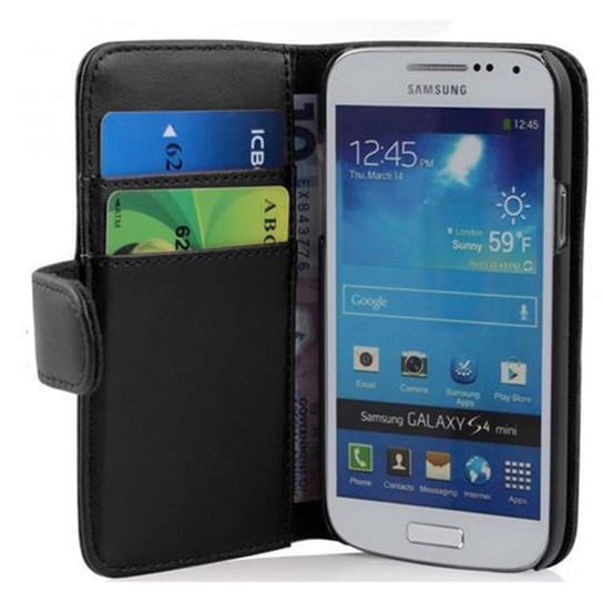Etui Do Samsung Galaxy S4 MINI w CZARNY KAWIOR Pokrowiec Portfel Ochronny Obudowa Case Cover Cadorabo Cadorabo