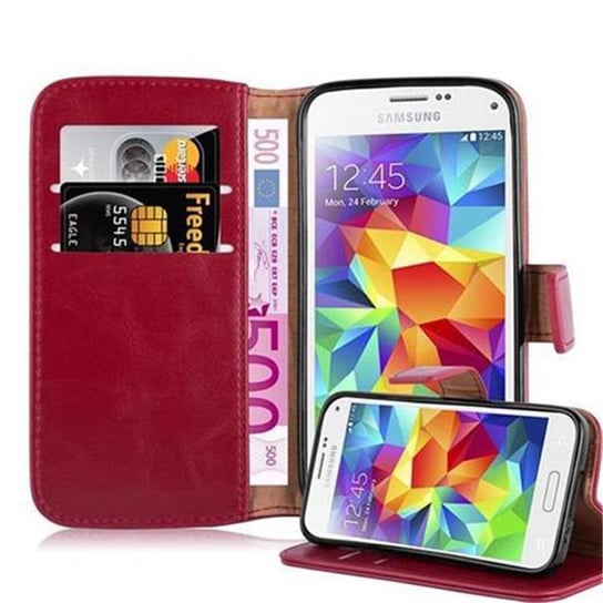 Etui Do Samsung Galaxy S5 MINI / S5 MINI DUOS w Pokrowiec CZERWONE WINO Magnet Obudowa Ochronny Case Cover Cadorabo Cadorabo