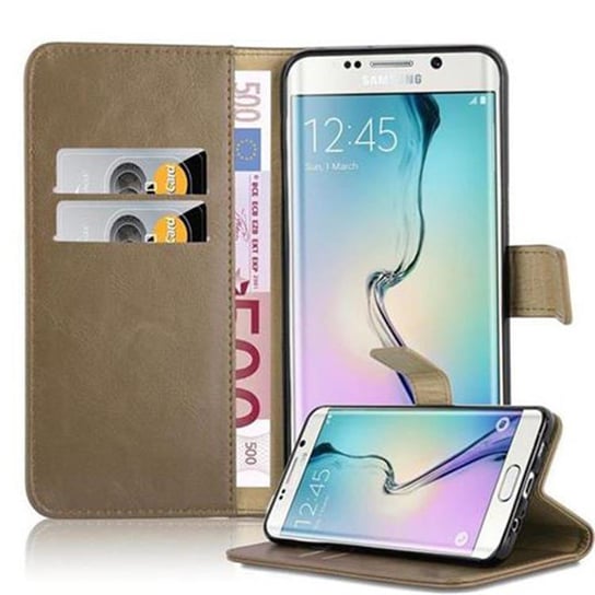 Etui Do Samsung Galaxy S6 EDGE PLUS w Pokrowiec CAPPUCCINO BRĄZOWE Magnet Obudowa Ochronny Case Cover Cadorabo Cadorabo