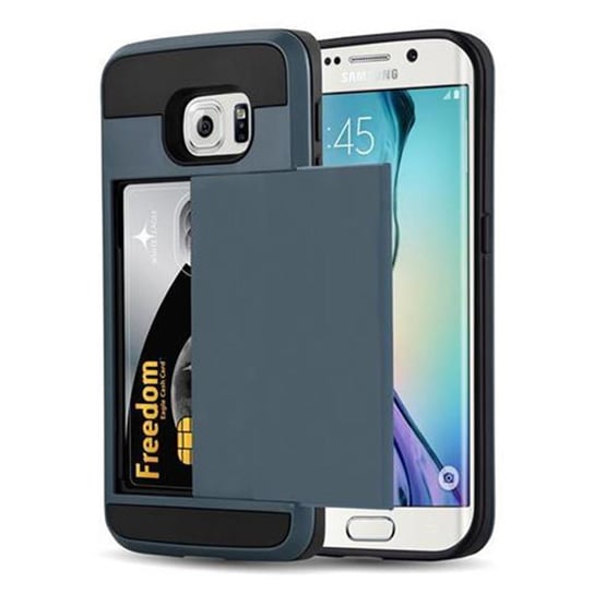 Etui Do Samsung Galaxy S6 EDGE Pokrowiec w NAVY NIEBIESKI SEJF Hard Case Cover Obudowa Ochronny Cadorabo Cadorabo