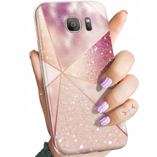 Etui Do Samsung Galaxy S7 Wzory Różowe Złoto Róż Obudowa Pokrowiec Case Samsung