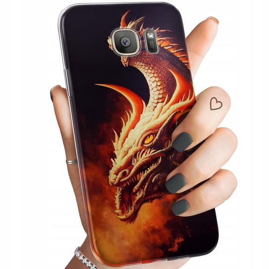 Etui Do Samsung Galaxy S7 Wzory Smoki Dragon Taniec Smoków Obudowa Case Samsung