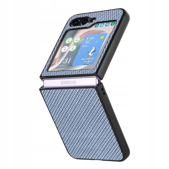 Etui Do Samsung Galaxy Z Flip 5 5G F731 Hard Carbon Niebieskie Pokrowiec Obudowa Futerał Guma Case GSM-HURT