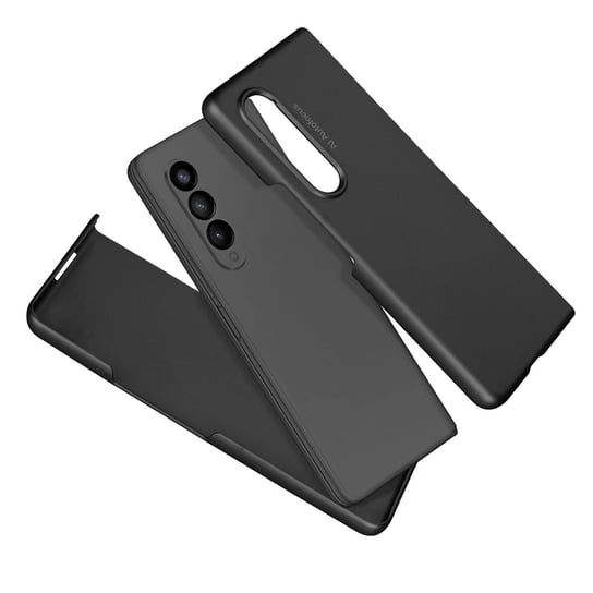 Etui do Samsung Galaxy Z Fold 3 w 2 częściach sztywne z paskiem antypoślizgowym czarne Avizar
