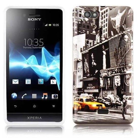 Etui Do Sony Xperia M Pokrowiec w NEW YORK CAB Hard Case Cover Obudowa Ochronny Cadorabo Cadorabo