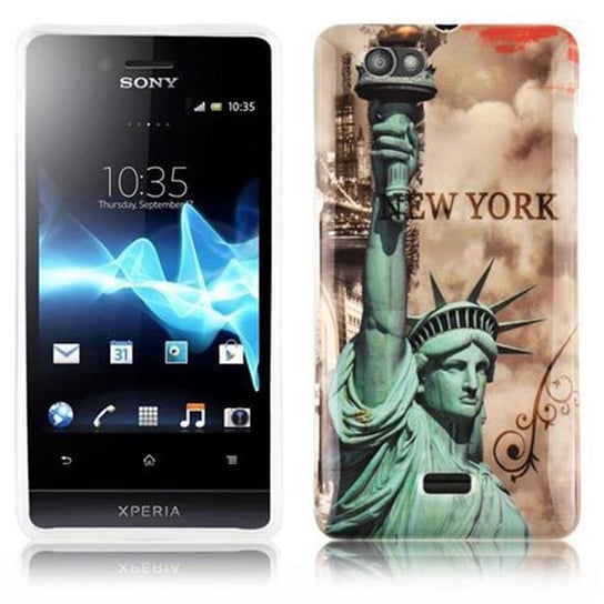 Etui Do Sony Xperia M Pokrowiec w NEW YORK - STATUA WOLNOŚCI Hard Case Cover Obudowa Ochronny Cadorabo Cadorabo