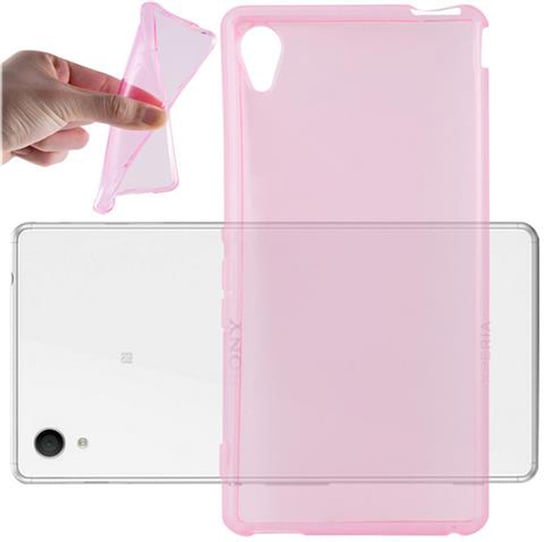 Etui Do Sony Xperia M4 AQUA Pokrowiec w PRZEZROCZYSTY RÓŻOWY Obudowa Ochronny TPU Silikon Case Cover Cadorabo Cadorabo