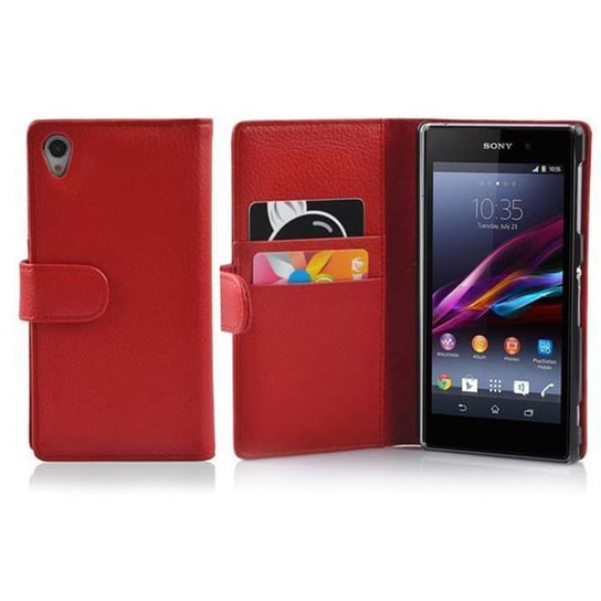 Etui Do Sony Xperia Z1 w PIEKŁA CZERWIEŃ Pokrowiec Portfel Case Cover Obudowa Cadorabo Cadorabo