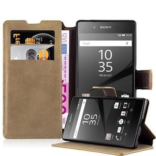 Etui Do Sony Xperia Z5 Pokrowiec w PIASKOWY BRĄZ MAT  Etui Ochronny Obudowa Case Cover Portfel Cadorabo Cadorabo