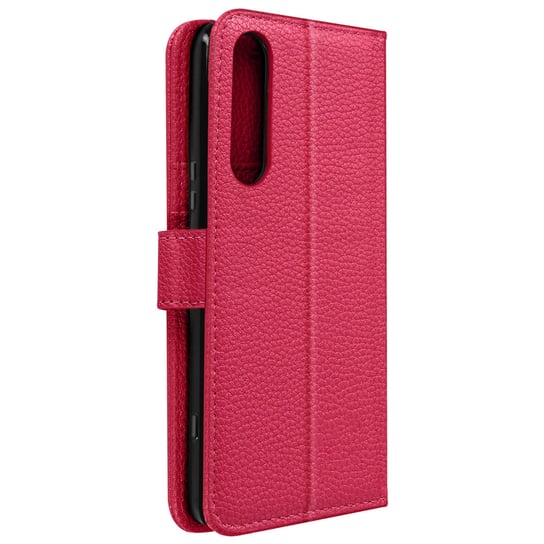 Etui do telefonu Sony Xperia 5 IV z podstawką wideo i portfelem ze sztucznej skóry w kolorze różowym Avizar
