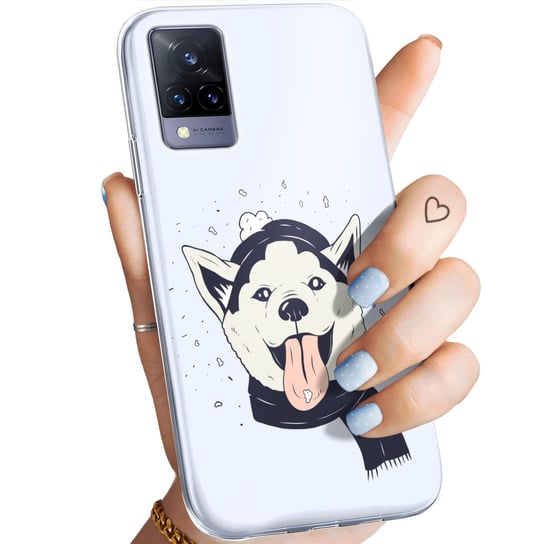 Etui Do Vivo 21 5G Wzory Husky Psy Pieski Obudowa Pokrowiec Case Vivo