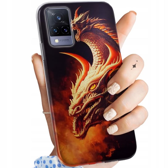 Etui Do Vivo 21 5G Wzory Smoki Dragon Taniec Smoków Obudowa Pokrowiec Case Vivo