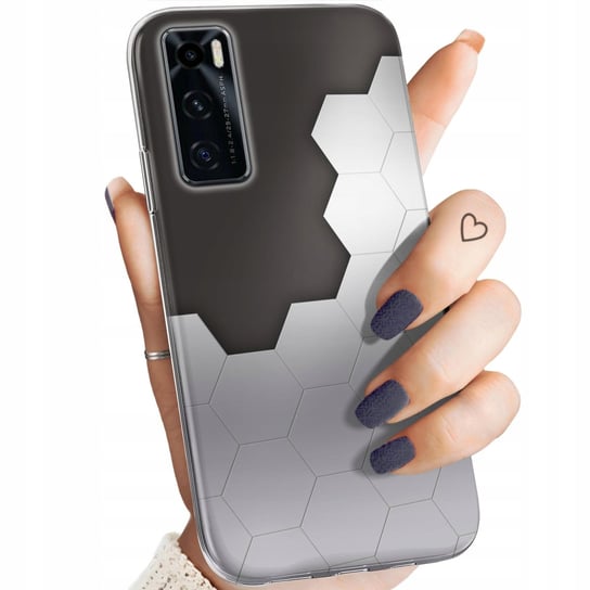 Etui Do Vivo Y70 Wzory Szare Metallic Grey Obudowa Pokrowiec Case Vivo