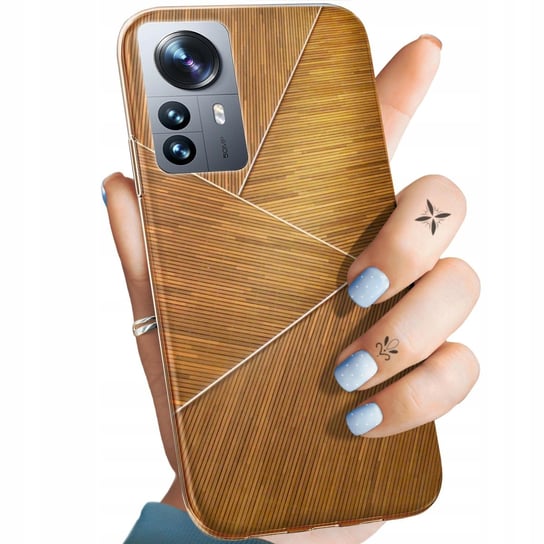 Etui Do Xiaomi 12 Pro / 12S Pro Wzory Brązowe Drewniane Brown Obudowa Case Xiaomi