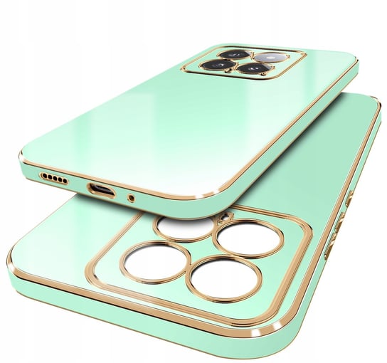 Etui do Xiaomi 14 GOLD GLAMOUR + Szkło OCHRONNE 9H Krainagsm