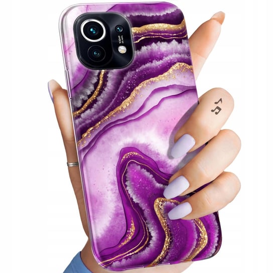 Etui Do Xiaomi Mi 11 Wzory Różowy Marmur Purpura Róż Marmur Obudowa Case Xiaomi